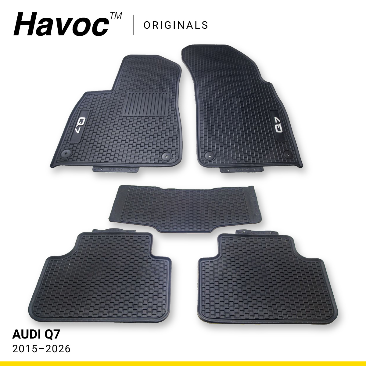 Audi Q7 2015–2026 Оригінальні килимки HAVOC гумові в салон