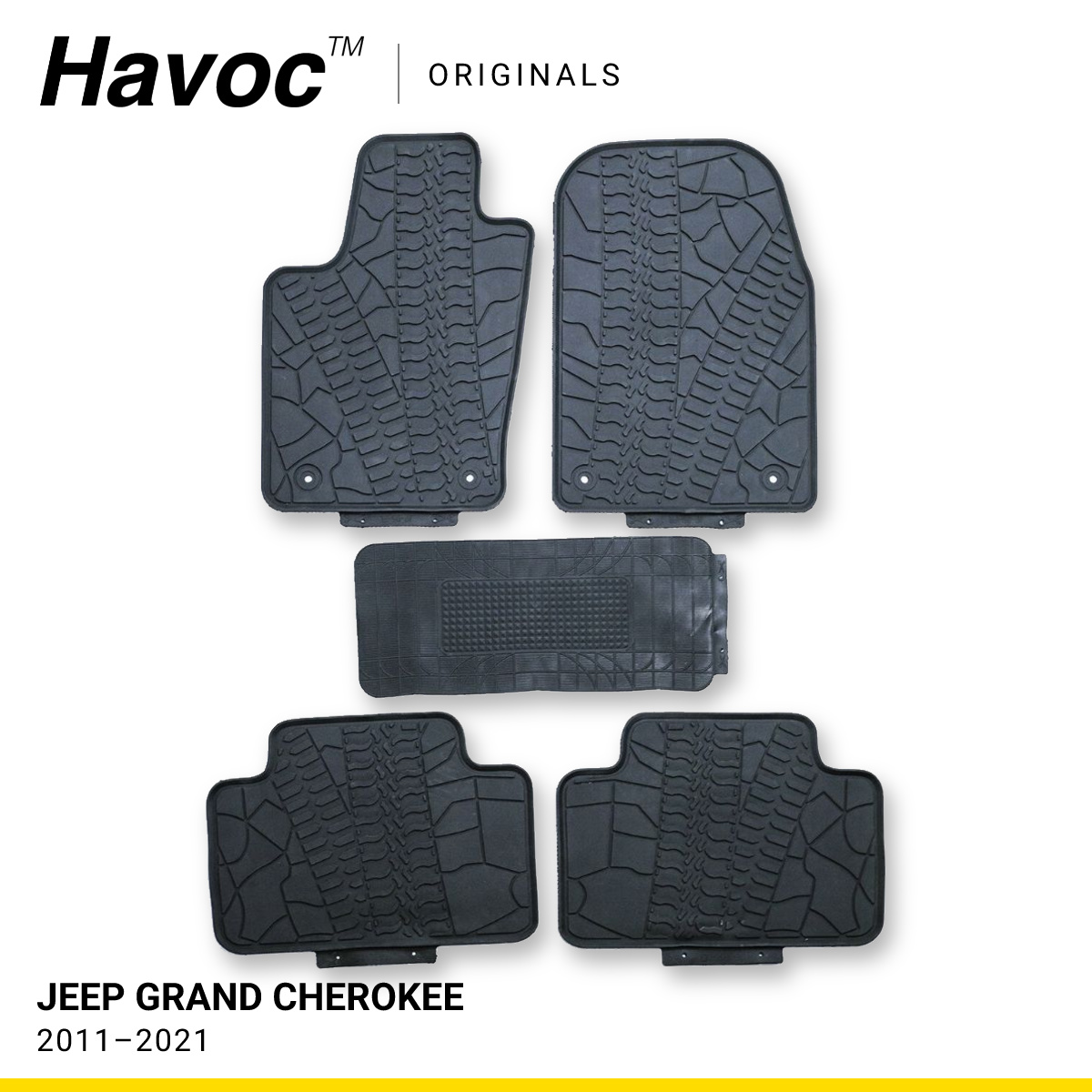 Jeep Grand Cherokee 2011–2021 Оригінальні килимки HAVOC гумові в салон повний комплект