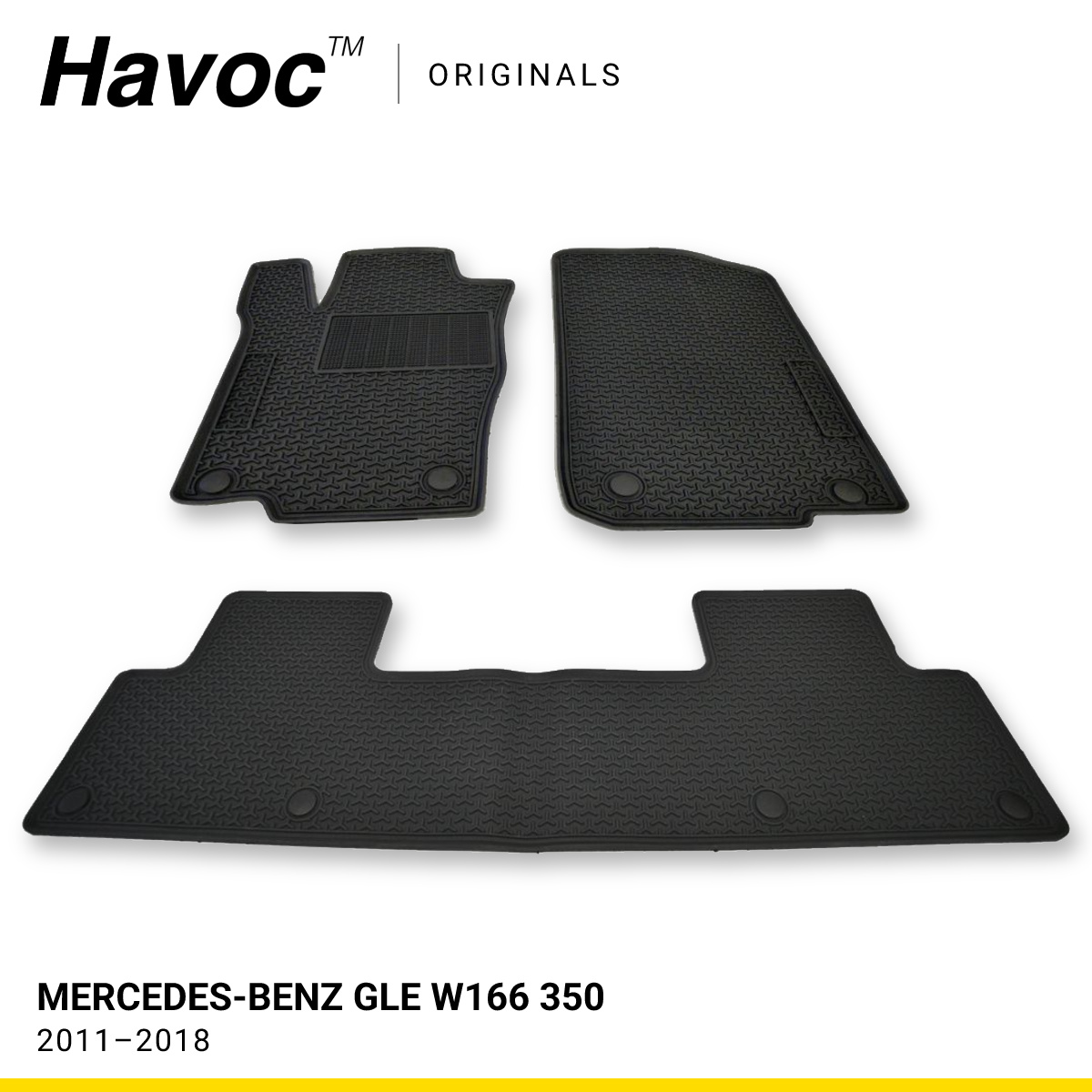Оригінальні гумові килимки в салон Mercedes-Benz GLE W166 350 2011–2018 HAVOC Оригінальні гумові килимки в салон Mercedes-Benz GLE W166 350 2011–2018 HAVOC — фото 1
