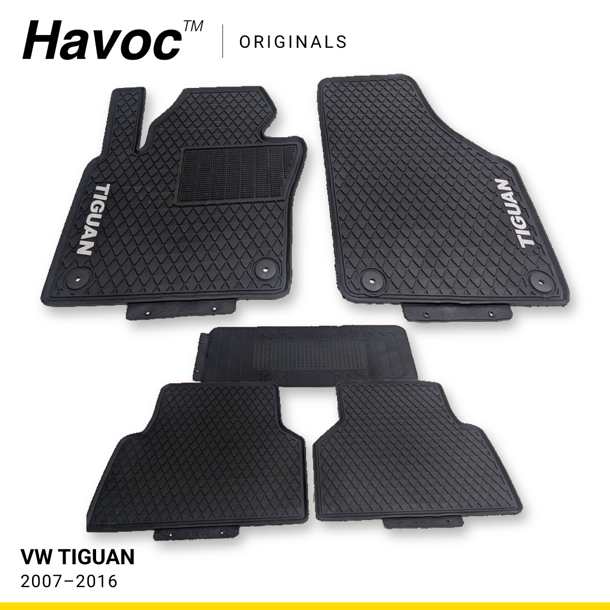 VW Tiguan з 2007 по 2016 Оригінальні килимки HAVOC гумові в салон with LOGO VW Tiguan з 2007 по 2016 Оригінальні килимки HAVOC гумові в салон with LOGO — фото 1