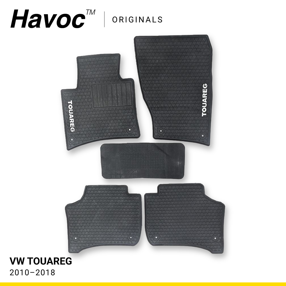VW Touareg 2010 по 2018 Оригінальні килимки HAVOC гумові в салон повний комплект